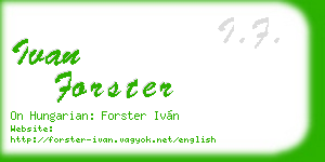 ivan forster business card