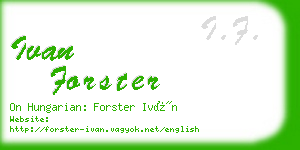 ivan forster business card